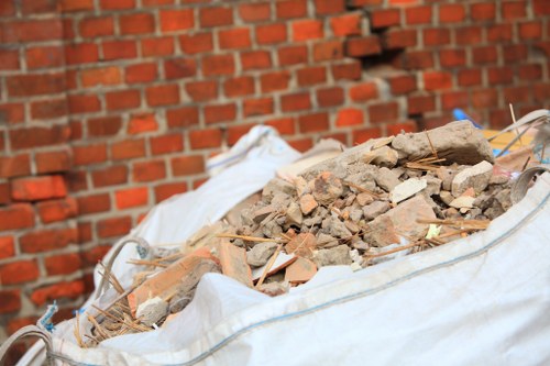 Residents sorting waste for recycling