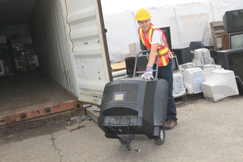 Waste collection trucks operating in Kings Cross